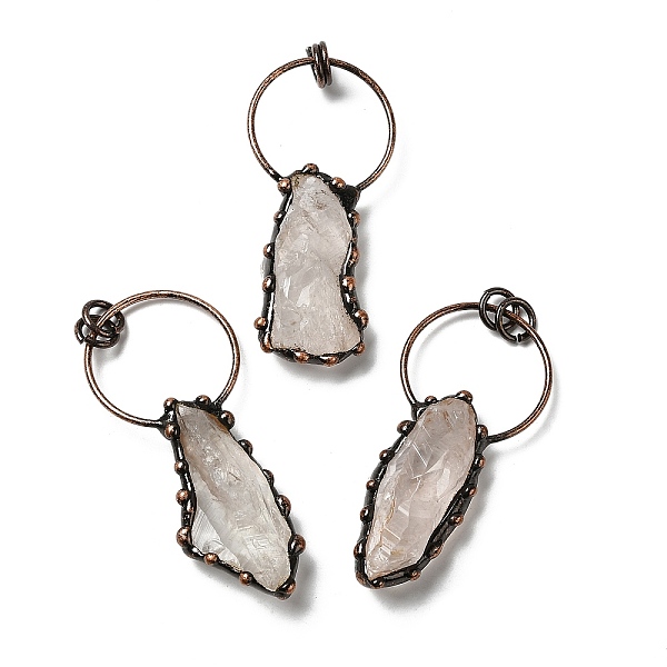 PandaHall Natural Quartz Crystal Big Pendants, Rock Crystal, Nuggets Charms, with Red Copper Plated Brass Findings, Cadmium Free & Lead Free...
PandaHall Natural Quartz Crystal Big Pendants, Rock Crystal, Nuggets Charms, with Red Copper Plated Brass Findings, Cadmium Free & Lead Free...