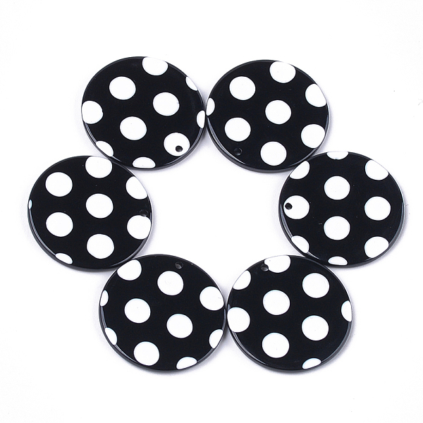 PandaHall Cellulose Acetate(Resin) Pendants, Flat Round with Polka Dot, Black, 27.5x2.5mm, Hole: 1.4mm Cellulose Acetate Flat Round Black
PandaHall Cellulose Acetate(Resin) Pendants, Flat Round with Polka Dot, Black, 27.5x2.5mm, Hole: 1.4mm Cellulose Acetate Flat Round Black