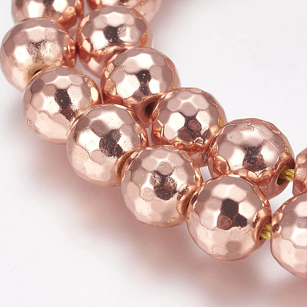 PandaHall Grade AA Non-Magnetic Synthetic Hematite Bead Strands, Round, Faceted(128 Facets), Rose Gold Plated, 10mm, Hole: 1.5mm, about...
PandaHall Grade AA Non-Magnetic Synthetic Hematite Bead Strands, Round, Faceted(128 Facets), Rose Gold Plated, 10mm, Hole: 1.5mm, about...