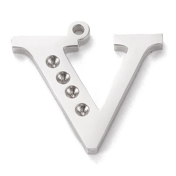 PandaHall 304 Stainless Steel Letter Pendant Rhinestone Settings, Stainless Steel Color, Letter.V, V: 16.5x17.5x1.5mm, Hole: 1.2mm, Fit for...
PandaHall 304 Stainless Steel Letter Pendant Rhinestone Settings, Stainless Steel Color, Letter.V, V: 16.5x17.5x1.5mm, Hole: 1.2mm, Fit for...