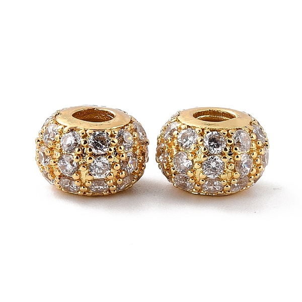 PandaHall Eco-Friendly Brass Micro Pave Cubic Zirconia Beads, Cadmium Free & Lead Free, Round, Real 18K Gold Plated, 10x7mm, Hole: 3.5mm..., Clear
PandaHall Eco-Friendly Brass Micro Pave Cubic Zirconia Beads, Cadmium Free & Lead Free, Round, Real 18K Gold Plated, 10x7mm, Hole: 3.5mm..., Clear