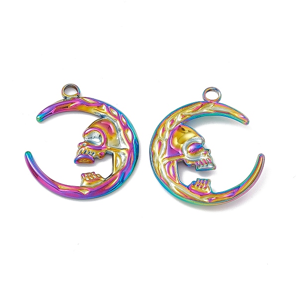 PandaHall Ion Plating(IP) 304 Stainless Steel Pendants, Moon with Skull Charm, Rainbow Color, 28x24.5x2.5mm, Hole: 3mm 304 Stainless Steel...
PandaHall Ion Plating(IP) 304 Stainless Steel Pendants, Moon with Skull Charm, Rainbow Color, 28x24.5x2.5mm, Hole: 3mm 304 Stainless Steel...