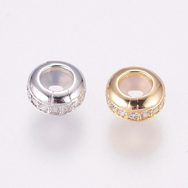 PandaHall Brass Micro Pave Cubic Zirconia Beads, Rondelle, Mixed Color, 8x4mm, Hole: 2mm Brass+Cubic Zirconia Rondelle
PandaHall Brass Micro Pave Cubic Zirconia Beads, Rondelle, Mixed Color, 8x4mm, Hole: 2mm Brass+Cubic Zirconia Rondelle