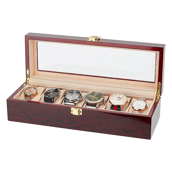 PandaHall 6-Slot Wooden Watch Display Case, Glass Visible Window Watch Organizer Display, Rectangle, BurlyWood, 31.5x11.5x8.1cm Wood..., Orange
PandaHall 6-Slot Wooden Watch Display Case, Glass Visible Window Watch Organizer Display, Rectangle, BurlyWood, 31.5x11.5x8.1cm Wood..., Orange