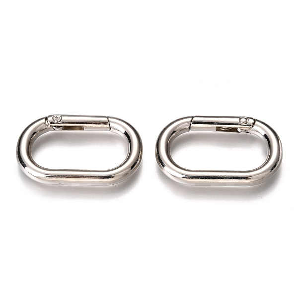 PandaHall Zinc Alloy Spring Gate Rings, Oval, Platinum, 38x24x5mm, Inner Diameter: 29x15mm Alloy
PandaHall Zinc Alloy Spring Gate Rings, Oval, Platinum, 38x24x5mm, Inner Diameter: 29x15mm Alloy