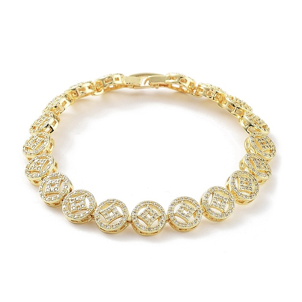 PandaHall Rack Plating Brass Cubic Zirconia Flat Round Link Chain Bracelets for Women, Lead Free & Cadmium Free, Real 18K Gold Plated, Inner...
PandaHall Rack Plating Brass Cubic Zirconia Flat Round Link Chain Bracelets for Women, Lead Free & Cadmium Free, Real 18K Gold Plated, Inner...