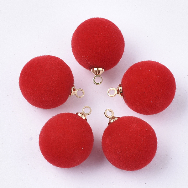 PandaHall Flocky Acrylic Pendants, with Brass Findings, Round, Golden, Red, 18x14mm, Hole: 1.6mm Brass+Acrylic Round Red
PandaHall Flocky Acrylic Pendants, with Brass Findings, Round, Golden, Red, 18x14mm, Hole: 1.6mm Brass+Acrylic Round Red
