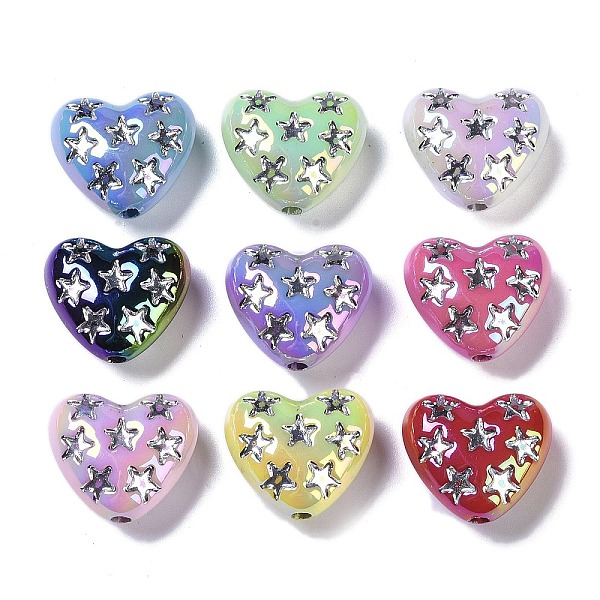 PandaHall UV Plating Iridescent Acrylic Beads, Heart with Star, Mixed Color, 17x19.5x9.5mm, Hole: 2.5mm Acrylic Heart Multicolor
PandaHall UV Plating Iridescent Acrylic Beads, Heart with Star, Mixed Color, 17x19.5x9.5mm, Hole: 2.5mm Acrylic Heart Multicolor