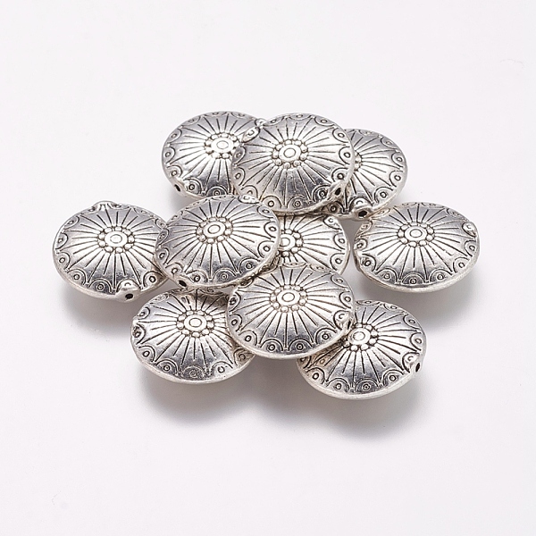 PandaHall Tibetan Style Alloy Flat Round Carved Wheel Beads, Cadmium Free & Lead Free, Antique Silver, 17.5x5mm, Hole: 1.5mm, about...
PandaHall Tibetan Style Alloy Flat Round Carved Wheel Beads, Cadmium Free & Lead Free, Antique Silver, 17.5x5mm, Hole: 1.5mm, about...