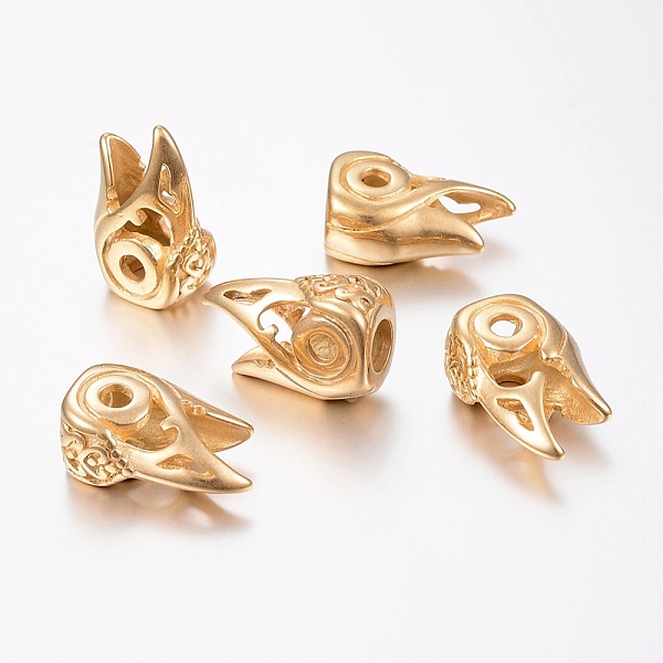 PandaHall Ion Plating(IP) 304 Stainless Steel Beads, Large Hole Beads, Bird Head, Golden, 21.5x14x9mm, Hole: 6mm 304 Stainless Steel Bird
PandaHall Ion Plating(IP) 304 Stainless Steel Beads, Large Hole Beads, Bird Head, Golden, 21.5x14x9mm, Hole: 6mm 304 Stainless Steel Bird