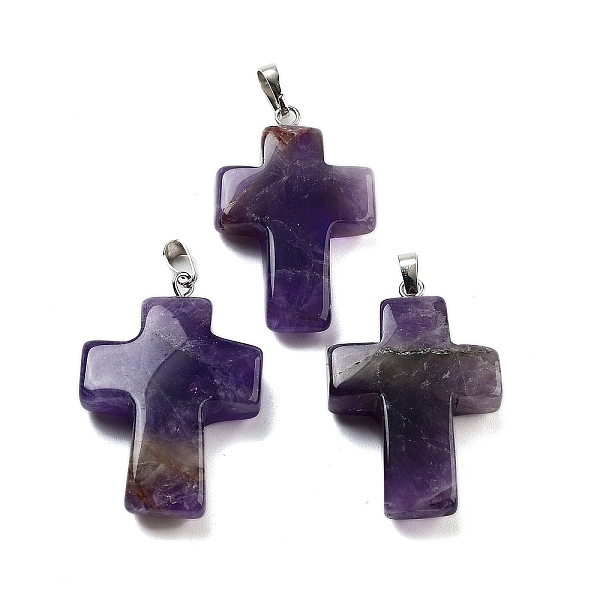 PandaHall Natural Amethyst Pendants, Religion Cross Charms with Rack Plating Platinum Tone Brass Snap on Bails, 35x23x9mm, Hole: 7x4mm...
PandaHall Natural Amethyst Pendants, Religion Cross Charms with Rack Plating Platinum Tone Brass Snap on Bails, 35x23x9mm, Hole: 7x4mm...