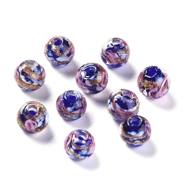 PandaHall Handmade Gold Sand Lampwork Beads, Inner Flower, Round, Blue, 8~8.5x7~8mm, Hole: 1.5~2mm Lampwork Round Blue
PandaHall Handmade Gold Sand Lampwork Beads, Inner Flower, Round, Blue, 8~8.5x7~8mm, Hole: 1.5~2mm Lampwork Round Blue