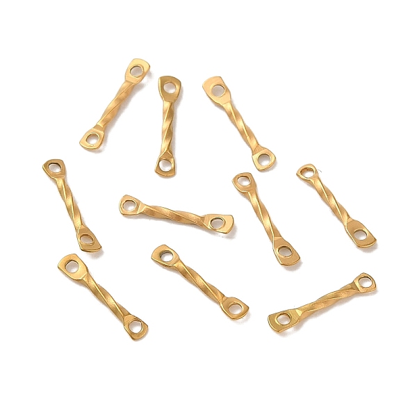 PandaHall Ion Plating(IP) 304 Stainless Steel Connector Charms, Twisted Bar, Real 18K Gold Plated, 10x2x1mm, Hole: 1mm 304 Stainless Steel...
PandaHall Ion Plating(IP) 304 Stainless Steel Connector Charms, Twisted Bar, Real 18K Gold Plated, 10x2x1mm, Hole: 1mm 304 Stainless Steel...