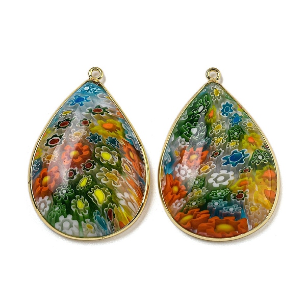 PandaHall Rack Plating Brass Pendants, with Lampwork, Long-Lasting Plated, Taerdrop, Colorful, 35.5~36x24x6.5mm, Hole: 1.3mm Brass+Lampwork...
PandaHall Rack Plating Brass Pendants, with Lampwork, Long-Lasting Plated, Taerdrop, Colorful, 35.5~36x24x6.5mm, Hole: 1.3mm Brass+Lampwork...