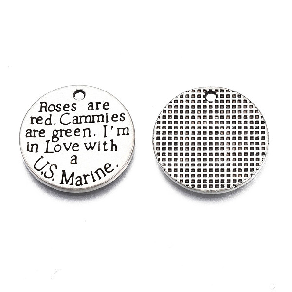 PandaHall Tibetan Style Alloy Pendants, Cadmium Free & Lead Free, Flat Round with Words, Antique Silver, 20x1.5mm, Hole: 1.5mm, about...
PandaHall Tibetan Style Alloy Pendants, Cadmium Free & Lead Free, Flat Round with Words, Antique Silver, 20x1.5mm, Hole: 1.5mm, about...