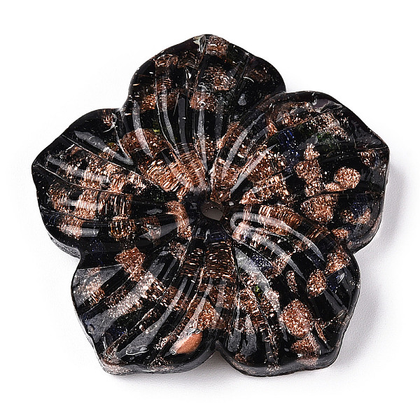 PandaHall Handmade Gold Sand Lampwork Beads, Flower, Black, 45.5x47x10mm, Hole: 2.8mm Lampwork Flower Black
PandaHall Handmade Gold Sand Lampwork Beads, Flower, Black, 45.5x47x10mm, Hole: 2.8mm Lampwork Flower Black