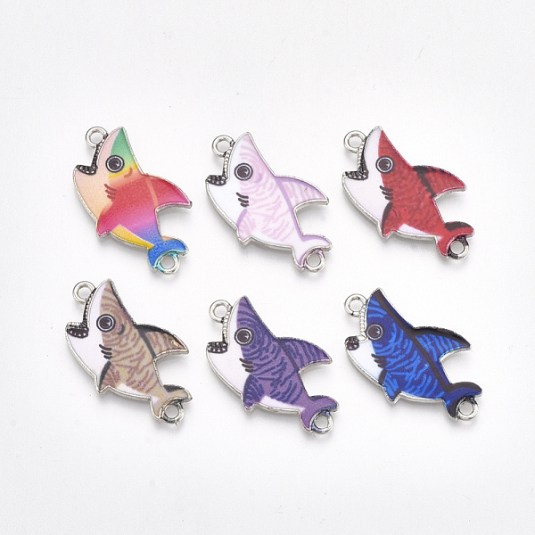PandaHall Printed Alloy Links connectors, with Enamel, Shark, Platinum, Mixed Color, 16x28.5x1.5mm, Hole: 1.8mm Alloy Fish Multicolor
PandaHall Printed Alloy Links connectors, with Enamel, Shark, Platinum, Mixed Color, 16x28.5x1.5mm, Hole: 1.8mm Alloy Fish Multicolor