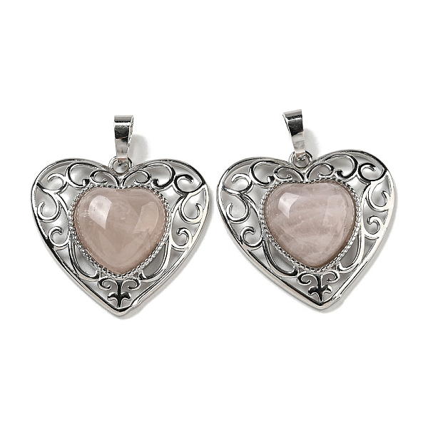 PandaHall Natural Rose Quartz Peach Love Heart Pendants, Rack Plating Brass Hollow Heart Charms, Cadmium Free & Lead Free, 29.5x30.5x7.5mm...
PandaHall Natural Rose Quartz Peach Love Heart Pendants, Rack Plating Brass Hollow Heart Charms, Cadmium Free & Lead Free, 29.5x30.5x7.5mm...