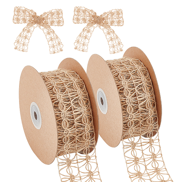 PandaHall Braided Burlap Ribbon, Hessian Ribbon, Jute Ribbon, For Jewelry Making, Hollow Flower, Pale Goldenrod, 1-7/8 inch(49mm), 10...
PandaHall Braided Burlap Ribbon, Hessian Ribbon, Jute Ribbon, For Jewelry Making, Hollow Flower, Pale Goldenrod, 1-7/8 inch(49mm), 10...