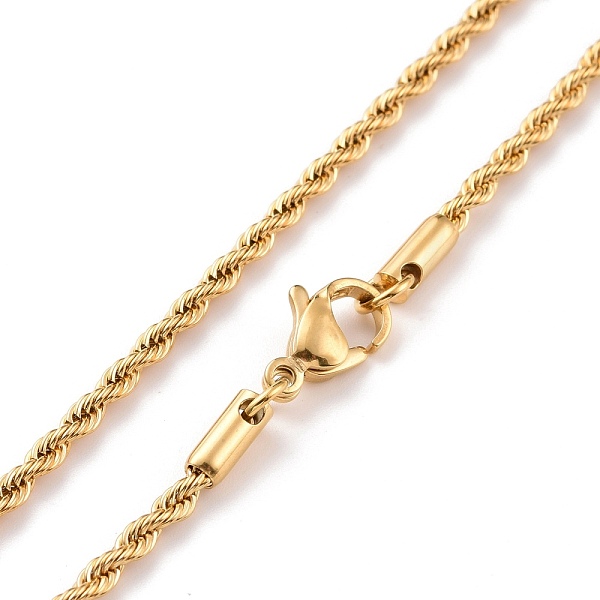 PandaHall 304 Stainless Steel Rope Chain Necklaces, with Lobster Claw Clasp, Golden, 30 inch(76.5cm), 2.3mm 304 Stainless Steel
PandaHall 304 Stainless Steel Rope Chain Necklaces, with Lobster Claw Clasp, Golden, 30 inch(76.5cm), 2.3mm 304 Stainless Steel
