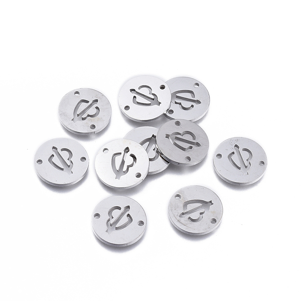 PandaHall 304 Stainless Steel Links connectors, Flat Round with An arrow through a heart, Stainless Steel Color, 11.5x1mm, Hole: 1.2mm 304...
PandaHall 304 Stainless Steel Links connectors, Flat Round with An arrow through a heart, Stainless Steel Color, 11.5x1mm, Hole: 1.2mm 304...