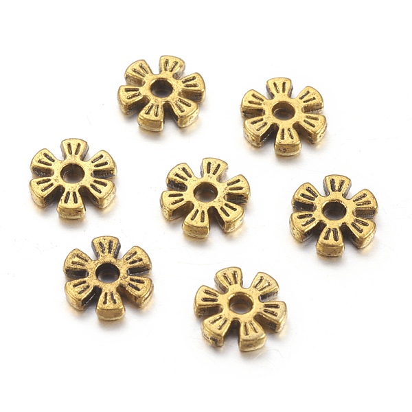 PandaHall Alloy Spacer Beads, Flower, Cadmium Free & Lead Free, Antique Golden, 8x2mm, Hole: 1.6mm Alloy Flower
PandaHall Alloy Spacer Beads, Flower, Cadmium Free & Lead Free, Antique Golden, 8x2mm, Hole: 1.6mm Alloy Flower