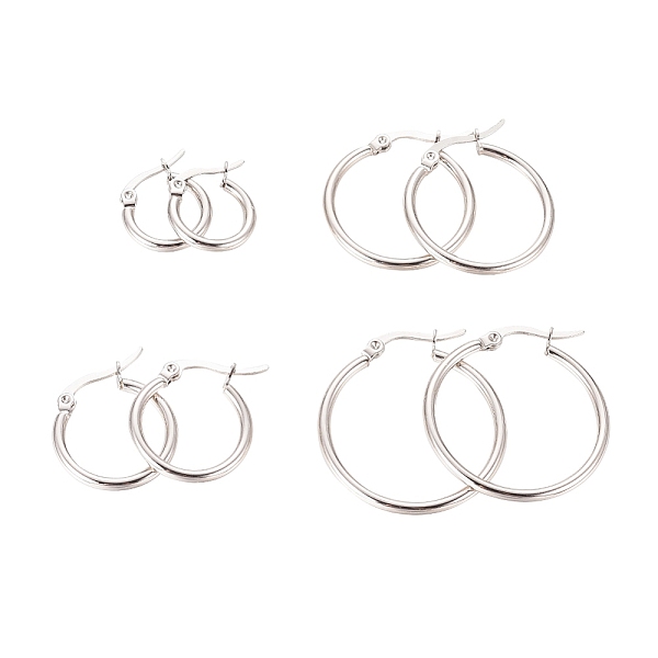 PandaHall 304 Stainless Steel Hoop Earrings for Women, Ring Shape, Mixed Size, Stainless Steel Color, 15~31x14~29x2mm, 12 Gauge, Pin...
PandaHall 304 Stainless Steel Hoop Earrings for Women, Ring Shape, Mixed Size, Stainless Steel Color, 15~31x14~29x2mm, 12 Gauge, Pin...
