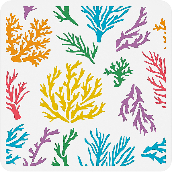 PandaHall BENECREAT Coral Stencil, 30x30cm Reusable Plastic Stencils Marine Plant Pattern Painting Template for Journaling Room Decor DIY...
PandaHall BENECREAT Coral Stencil, 30x30cm Reusable Plastic Stencils Marine Plant Pattern Painting Template for Journaling Room Decor DIY...