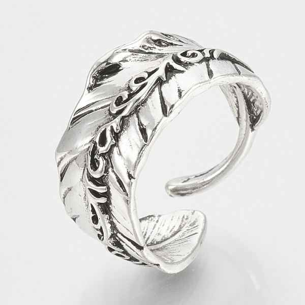 PandaHall Alloy Cuff Finger Rings, Wide Band Rings, Feather, Antique Silver, Size 10, 20mm Alloy
PandaHall Alloy Cuff Finger Rings, Wide Band Rings, Feather, Antique Silver, Size 10, 20mm Alloy