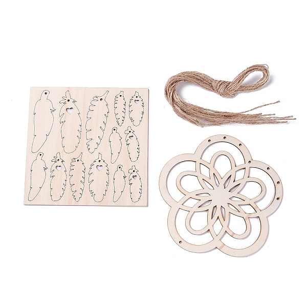 PandaHall Cottonwood Woven Net/Web Pendants Making Kit, with Hemp Ropes, Flower, Navajo White, 15x15cm Wood
PandaHall Cottonwood Woven Net/Web Pendants Making Kit, with Hemp Ropes, Flower, Navajo White, 15x15cm Wood