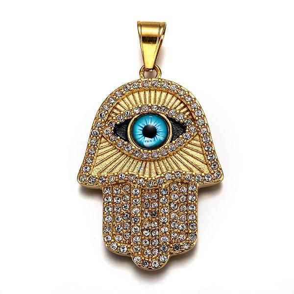 PandaHall Ion Plating(IP) 304 Stainless Steel Enamel Pendants, with Rhinestone and Glass, Religion, Hamsa Hand/Hand of Fatima/Hand of Miriam...
PandaHall Ion Plating(IP) 304 Stainless Steel Enamel Pendants, with Rhinestone and Glass, Religion, Hamsa Hand/Hand of Fatima/Hand of Miriam...