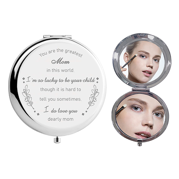 PandaHall 304 Stainless Steel Customization Mirror, Flat Round with Word, Floral Pattern, 7x6.5cm Stainless Steel Flower
PandaHall 304 Stainless Steel Customization Mirror, Flat Round with Word, Floral Pattern, 7x6.5cm Stainless Steel Flower