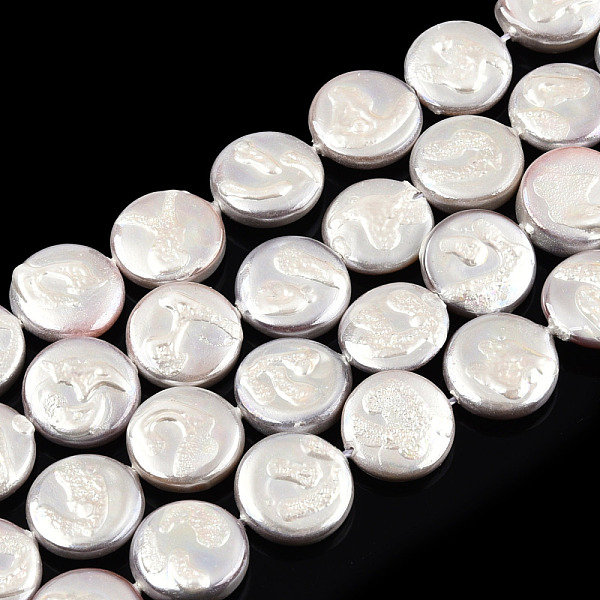 PandaHall Plating Natural Freshwater Shell Beads Strands, Imitate Baroque Pearl Keshi Pearl Beads, Flat Round, 11~12x3~4mm, Hole: 0.7mm...
PandaHall Plating Natural Freshwater Shell Beads Strands, Imitate Baroque Pearl Keshi Pearl Beads, Flat Round, 11~12x3~4mm, Hole: 0.7mm...