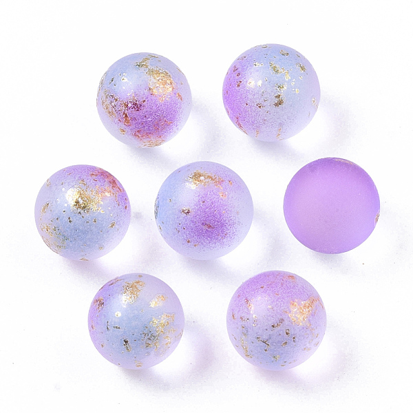 PandaHall Transparent Spray Painted Frosted Glass Beads, with Golden Foil, No Hole/Undrilled, Round, Lilac, 8mm Glass Round Purple
PandaHall Transparent Spray Painted Frosted Glass Beads, with Golden Foil, No Hole/Undrilled, Round, Lilac, 8mm Glass Round Purple
