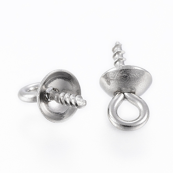 PandaHall 304 Stainless Steel Screw Eye Pin Peg Bails, For Half Drilled Beads, Stainless Steel Color, 10x5mm, Hole: 2mm, Pin: 1mm 304...
PandaHall 304 Stainless Steel Screw Eye Pin Peg Bails, For Half Drilled Beads, Stainless Steel Color, 10x5mm, Hole: 2mm, Pin: 1mm 304...