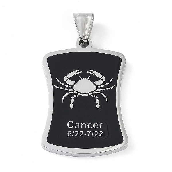 PandaHall 304 Stainless Steel Pendants, with Enamel, Stainless Steel Color, Rectangle with Constellation, Cancer, 39x26x3mm, Hole: 7x3mm..., Black
PandaHall 304 Stainless Steel Pendants, with Enamel, Stainless Steel Color, Rectangle with Constellation, Cancer, 39x26x3mm, Hole: 7x3mm..., Black