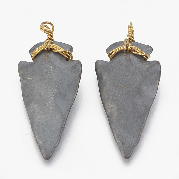 PandaHall Non-magnetic Synthetic Hematite Pendants, with Golden Tone Brass Findings, Matte Style, Arrows, 38x17x6mm, Hole: 2mm Non-magnetic...
PandaHall Non-magnetic Synthetic Hematite Pendants, with Golden Tone Brass Findings, Matte Style, Arrows, 38x17x6mm, Hole: 2mm Non-magnetic...
