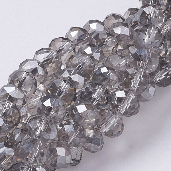 PandaHall Electroplate Glass Beads Strands, Half Pearl Luster Plated, Faceted, Rondelle, Light Grey, 12x8mm, Hole: 1mm, about 72pcs/strand..., Gray
PandaHall Electroplate Glass Beads Strands, Half Pearl Luster Plated, Faceted, Rondelle, Light Grey, 12x8mm, Hole: 1mm, about 72pcs/strand..., Gray