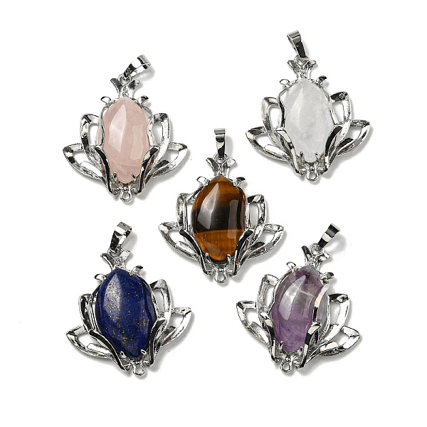 PandaHall Natural Mixed Stone Pendants, Flower Charms with Rack Plating Brass Findings, Platinum, Cadmium Free & Lead Free, Mixed Dyed and...
PandaHall Natural Mixed Stone Pendants, Flower Charms with Rack Plating Brass Findings, Platinum, Cadmium Free & Lead Free, Mixed Dyed and...