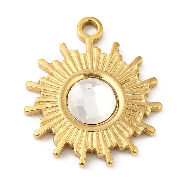 PandaHall Real 18K Gold Plated 304 Stainless Steel Pendants, with Glass, Sun Charms, Clear, 19x16x3.5~4.5mm, Hole: 1.6mm Stainless...
PandaHall Real 18K Gold Plated 304 Stainless Steel Pendants, with Glass, Sun Charms, Clear, 19x16x3.5~4.5mm, Hole: 1.6mm Stainless...