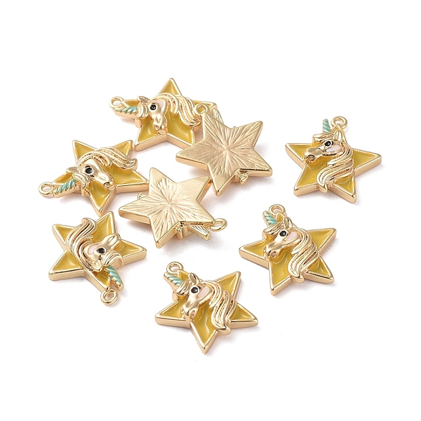 PandaHall Brass Pendants, with Enamel, Star with Unicorn, Real 18K Gold Plated, Yellow, 15.3x14x3.4mm, Hole: 1mm Brass+Enamel Star Yellow
PandaHall Brass Pendants, with Enamel, Star with Unicorn, Real 18K Gold Plated, Yellow, 15.3x14x3.4mm, Hole: 1mm Brass+Enamel Star Yellow