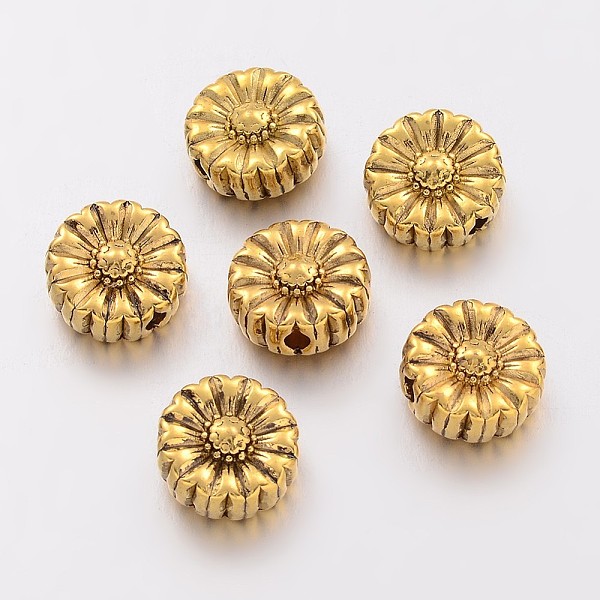 PandaHall Tibetan Style Alloy Flower Beads, Cadmium Free & Nickel Free & Lead Free, Antique Golden, 11x5mm, Hole: 2mm Alloy Flower
PandaHall Tibetan Style Alloy Flower Beads, Cadmium Free & Nickel Free & Lead Free, Antique Golden, 11x5mm, Hole: 2mm Alloy Flower
