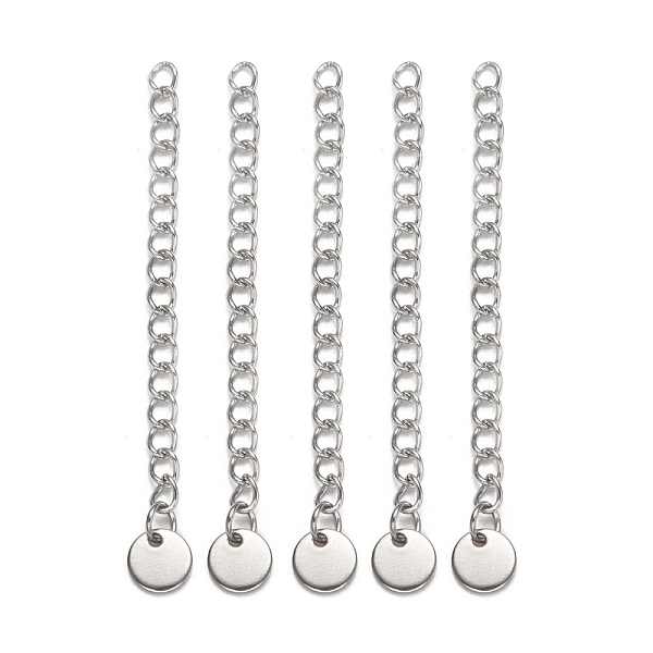 PandaHall 304 Stainless Steel Chain Extender, with Flat Round Charms, Stainless Steel Color, 56x3mm 304 Stainless Steel
PandaHall 304 Stainless Steel Chain Extender, with Flat Round Charms, Stainless Steel Color, 56x3mm 304 Stainless Steel