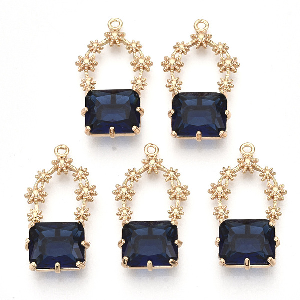 PandaHall Golden Tone Brass Pendants, with Faceted Glass, Prussian Blue, 28~30x16~18x6.5mm, Hole: 1.6mm Brass+Glass Others Blue
PandaHall Golden Tone Brass Pendants, with Faceted Glass, Prussian Blue, 28~30x16~18x6.5mm, Hole: 1.6mm Brass+Glass Others Blue