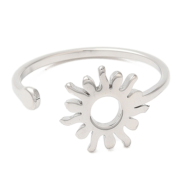 PandaHall 304 Stainless Steel Sun Open Cuff Ring for Women, Stainless Steel Color, US Size 6(16.5mm) 304 Stainless Steel
PandaHall 304 Stainless Steel Sun Open Cuff Ring for Women, Stainless Steel Color, US Size 6(16.5mm) 304 Stainless Steel