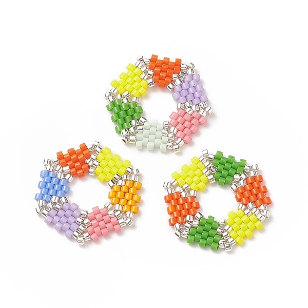 PandaHall 3Pcs 3 Colors Handmade Japanese Seed Beads, Loom Pattern, Hexagon, Mixed Color, 21x23x2mm, 1pc/color Glass Hexagon Multicolor
PandaHall 3Pcs 3 Colors Handmade Japanese Seed Beads, Loom Pattern, Hexagon, Mixed Color, 21x23x2mm, 1pc/color Glass Hexagon Multicolor