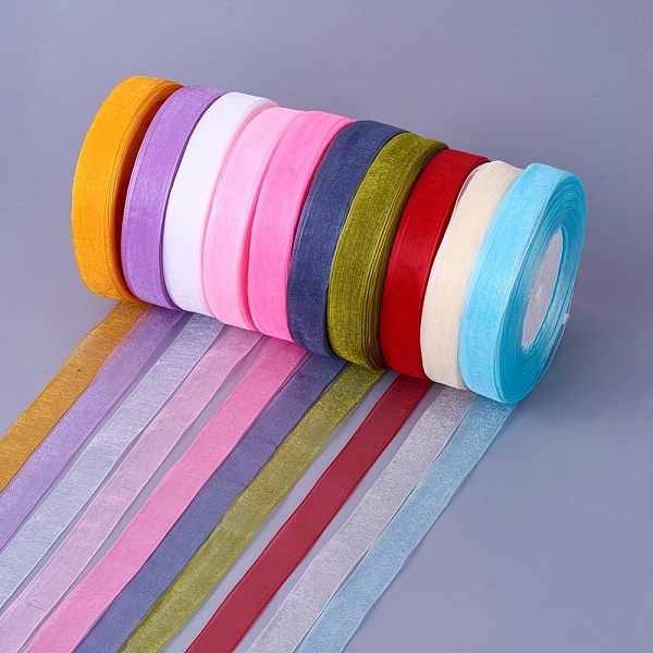 PandaHall Organza Ribbon, Mixed Color, 5/8 inch(15mm), 50yards/roll(45.72m/roll), 10rolls/group, 500yards/group(457.2m/group). Polyester..., Multicolor
PandaHall Organza Ribbon, Mixed Color, 5/8 inch(15mm), 50yards/roll(45.72m/roll), 10rolls/group, 500yards/group(457.2m/group). Polyester..., Multicolor