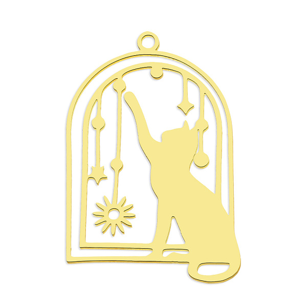 PandaHall 201 Stainless Steel Pendants, Laser Cut, Birdcage with Cat, Golden, 32x21.5x1mm, Hole: 1.6mm 201 Stainless Steel Cat Shape
PandaHall 201 Stainless Steel Pendants, Laser Cut, Birdcage with Cat, Golden, 32x21.5x1mm, Hole: 1.6mm 201 Stainless Steel Cat Shape