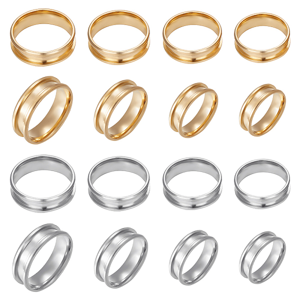 PandaHall Beebeecraft 16Pcs 8 Style 201 Stainless Steel Grooved Finger Ring Settings, Ring Core Blank, for Inlay Ring Jewelry Making, Golden...
PandaHall Beebeecraft 16Pcs 8 Style 201 Stainless Steel Grooved Finger Ring Settings, Ring Core Blank, for Inlay Ring Jewelry Making, Golden...