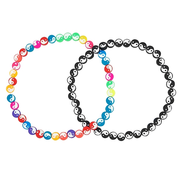 PandaHall 2 Strands 2 Colors Handmade Polymer Clay Beads Strand, DIY Accessories for Bracklet & Necklace Making, Flat Round with Taiji..., Multicolor
PandaHall 2 Strands 2 Colors Handmade Polymer Clay Beads Strand, DIY Accessories for Bracklet & Necklace Making, Flat Round with Taiji..., Multicolor